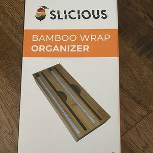 Bamboo Wrap organizer for Aluminum Foil, Saran Wrap, Etc. Brand New